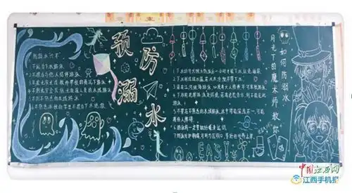 万安县五丰学校开展防溺水黑板报评比活动多图