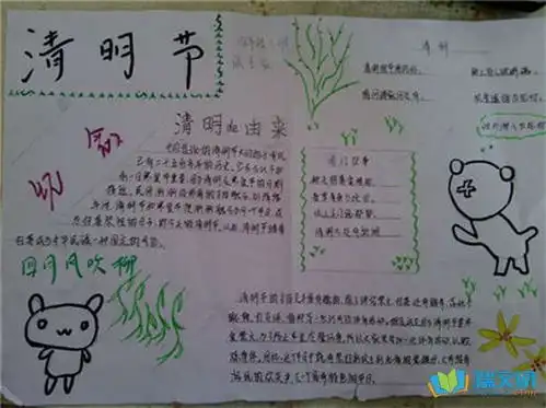 清明节手抄报简笔画清明