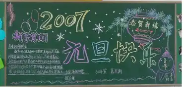 节日黑板报简单辞旧迎新