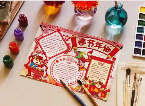 新年春节年俗小报手抄报模版word模板下载小报