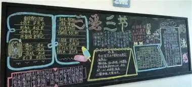 三节三爱黑板报花边简单漂亮