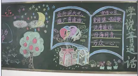 推广普通话黑板报普通话就是北京人讲的话