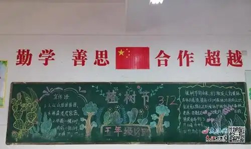 植树节植树护绿黑板报