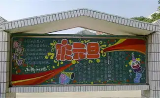 迎新年黑板报庆祝新年