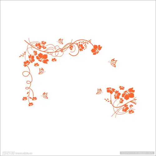 矢量对角花设计图花边花纹