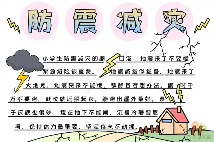 防震减灾手抄报模板