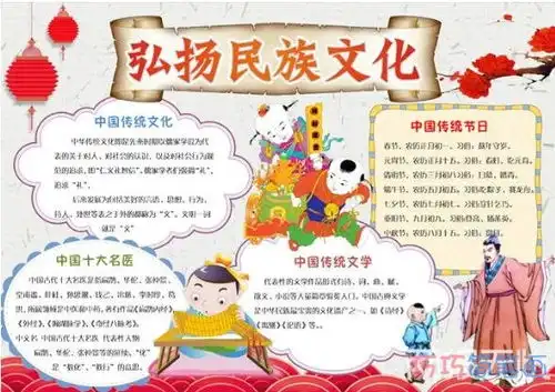 关于弘扬民族文化弘扬中华传统美德手抄报简单漂亮