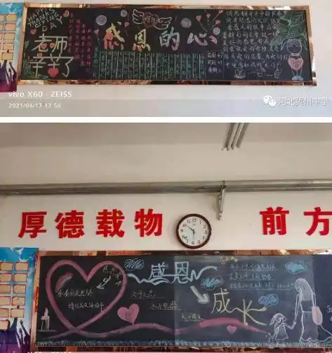 心怀感恩快乐成长河北衡水冀州中学板报展示