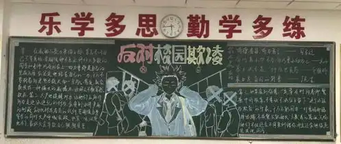反对校园欺凌记我校高三年级第三期主题黑板报