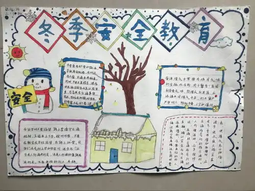 满纸述安全,图文表心愿,华师附属恒大龙城小学开展冬季安全知识手抄报评比活动