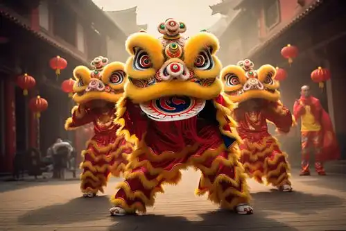 新年舞狮队春节传统舞狮表演图片摄影图摄影图片