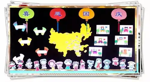 幼儿园国庆节环创手抄报儿童画,为祖国妈妈庆生