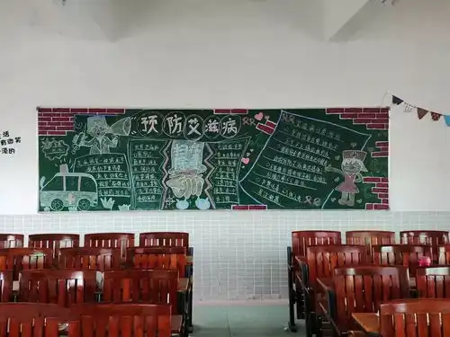 健康无艾,与爱同行惠经各班级艾滋病活动黑板报