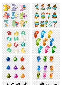 卡通阿拉伯数字标签目录png免扣素材图片设计高清模板下载5.24mb中文艺术字大全