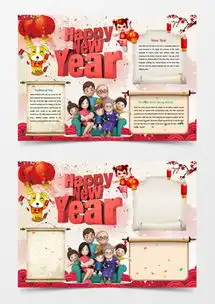 模板下载新年英语手抄报图片设计素材熊猫办公