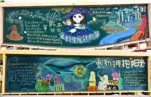 初中生随手画出超美黑板报,网友看后直鼓掌有被惊艳到