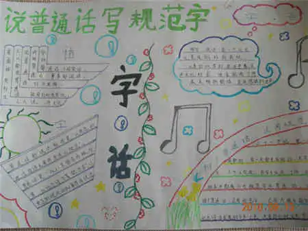小学生手抄报内容推普口号