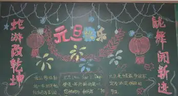 幼儿园元旦黑板报图片素材