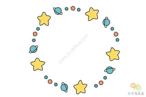 五角星花边边框素材简笔画