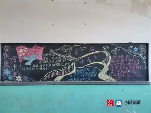 鄄城县红船镇中学举行童心向党爱祖国迎国庆黑板报评比活动