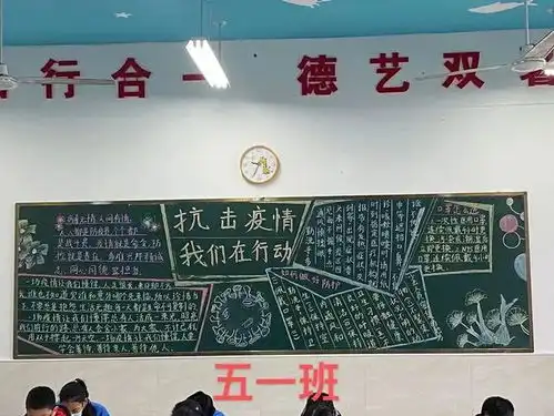 小小黑板报浓浓抗疫情息县第十一小学南校区黑板报展评活动