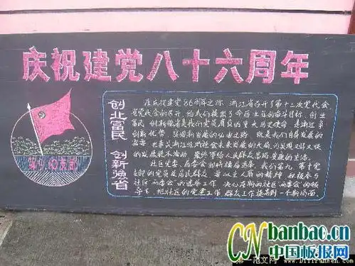 庆祝建党88周年黑板报