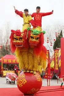 开封翰园庙会上演舞狮绝技曾登奥运舞台获赞