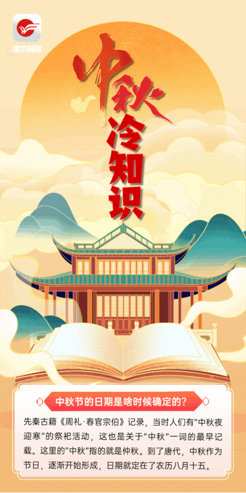 网络中国节中秋丨动图海报敲黑板热腾腾的中秋冷知识开讲啦