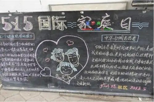 国际家庭日黑板报设计国际家庭日黑板报图片查字典板报网