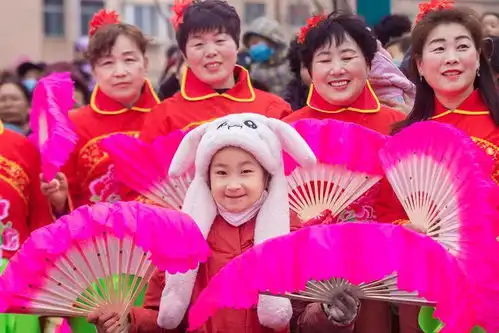 山东好景舞龙舞狮踩高跷唐王扮玩闹元宵