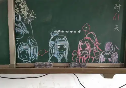 魔道祖师班级上的黑板报,q版忘羡超可爱,追凌画的很不错