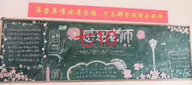 手绘谢师恩板报献礼赞固始县永和中学七年级庆教师节黑板报展