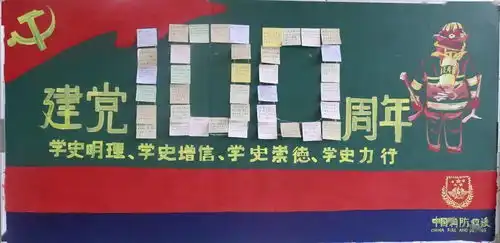 庆建党百年展蓝焰风采牡丹江消防救援支队主题黑板报展播评选活动