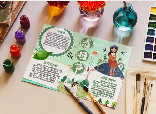 清明卡通简约清明节日手抄报word模板下载节日熊猫办公