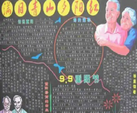 重阳节黑板报九月九日重阳到