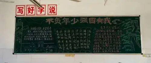 梦想启航强国有我固始信合外国语小学黑板报评比展示活动