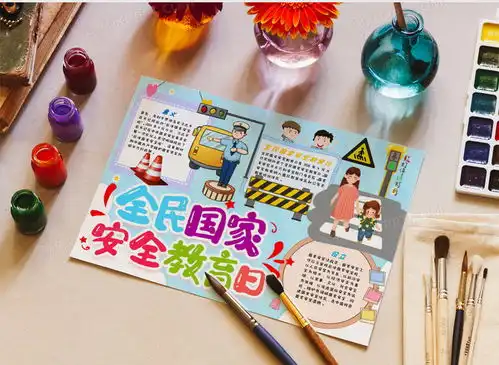 卡通国家安全教育日手抄报word模板下载熊猫办公