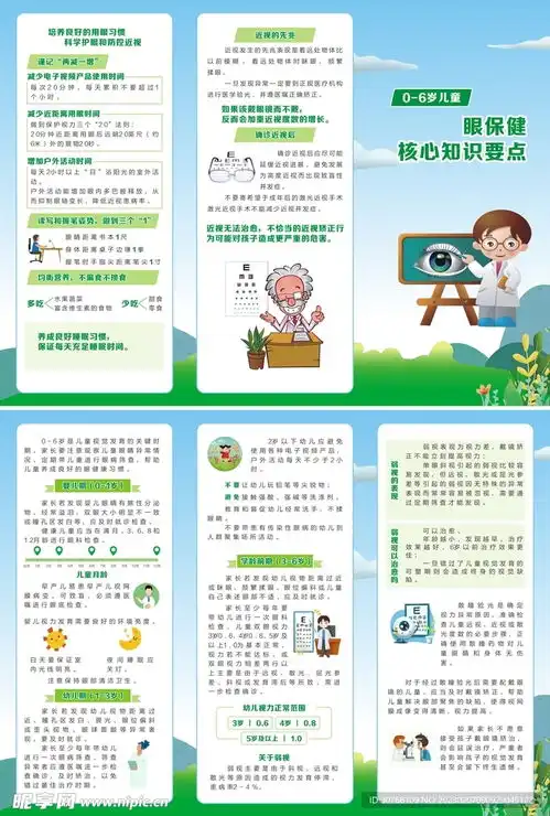 06岁儿童眼保健知识三折页设计图dm宣传单