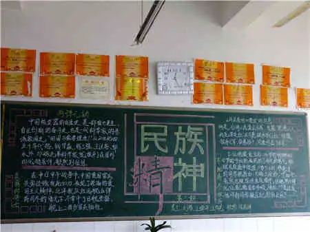 弘扬民族精神黑板报进步积极的民族精神