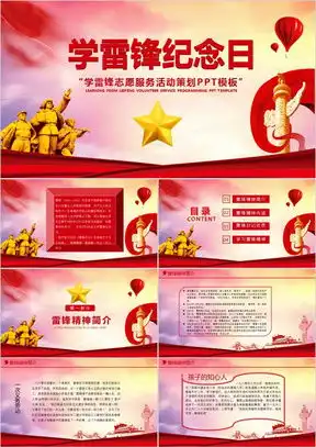小学生学习雷锋精神ppt模板下载熊猫办公