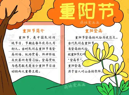 简单好看的重阳节手抄报模板,含文字内容,老师布置的作业不用愁