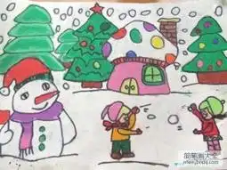 冬天儿童画