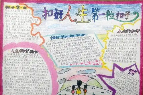 扣好人生的第一粒扣子手抄报素材