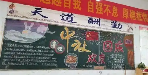 我校开展庆国庆迎中秋主题校园黑板报评比活动