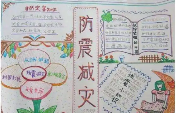 书包的故事手抄报防震减