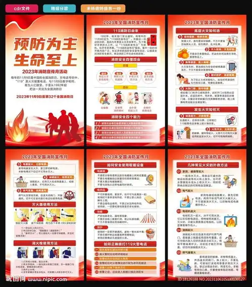 消防月海报设计图
