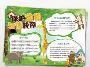 可爱卡通保护动物小学生小抄报图片素材psd模板下载51.90mb爱护动植物手抄报大全环保手抄报