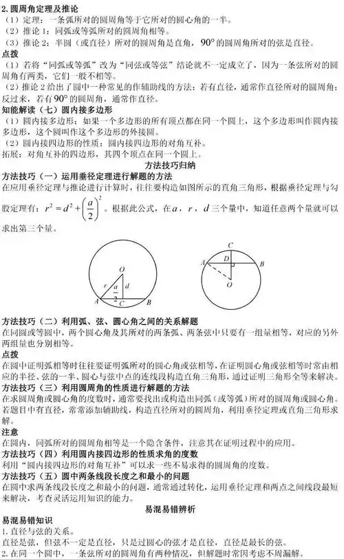 2021中考数学圆的知识点汇总,一文让你不再丢分