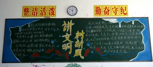 校团委组织开展讲文明重礼仪主题黑板报评比活动