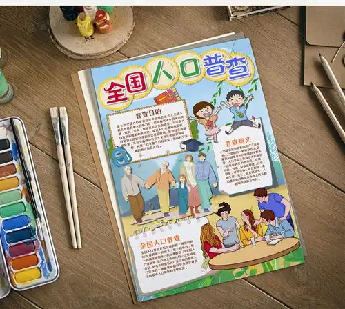 卡通全国人口普查手抄报word模板下载人口